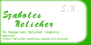 szabolcs melicher business card